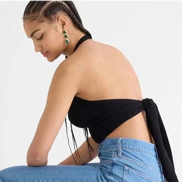 J.Crew Plus Size Tie back halter sweater tank in Heather Almond Size 3X NWT - Picture 9 of 9